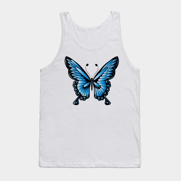 Blue Butterfly Tank Top by skycloudpics